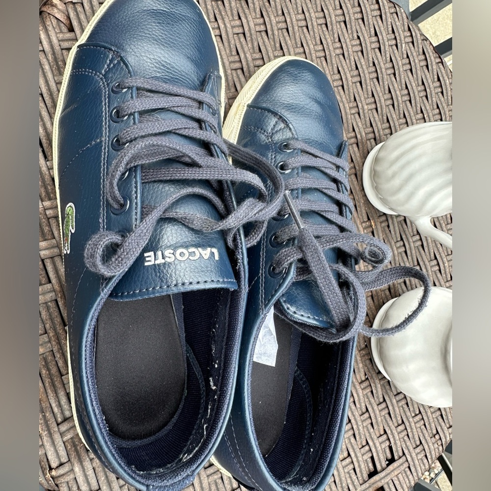 Lacoste Dark Blue Leather Sneakers